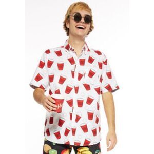 Rare-Super Massive Cotton Beer Pong Hawaiian shirt Size L / NWT